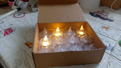 12 Pcs Flameless and Smokeless Decorative Acrylic Candles Transparent Led Tea Light Candle for Gifting, House, Diwali, Christmas, Festival, Events Decor Candles, Diwali
